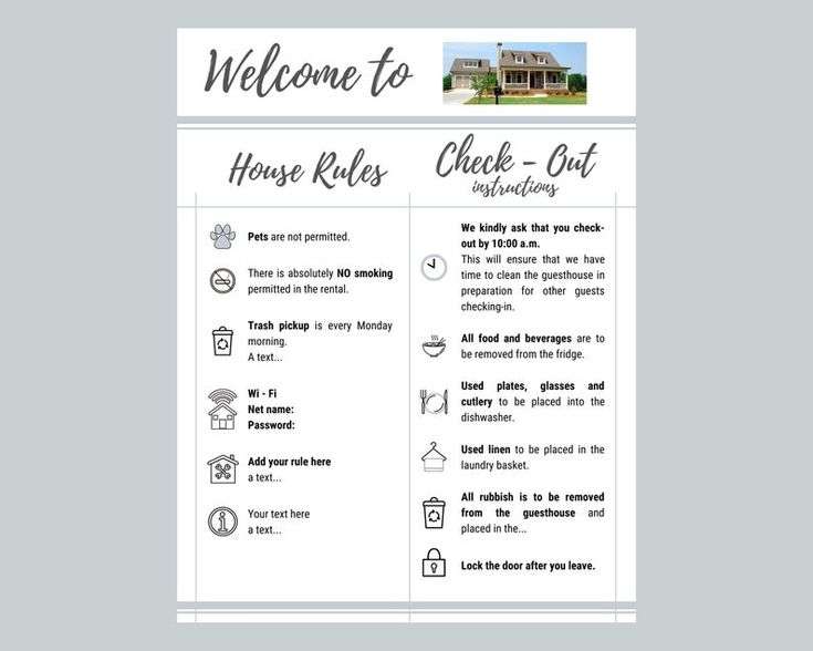 1 Page Welcome Guide AirBnB