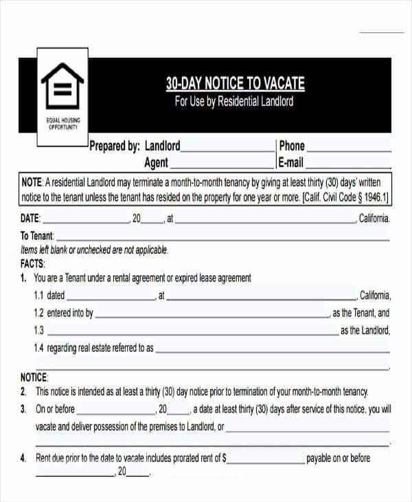 30 Days Eviction Notice Template Awesome 32 Eviction Notice Templates ...