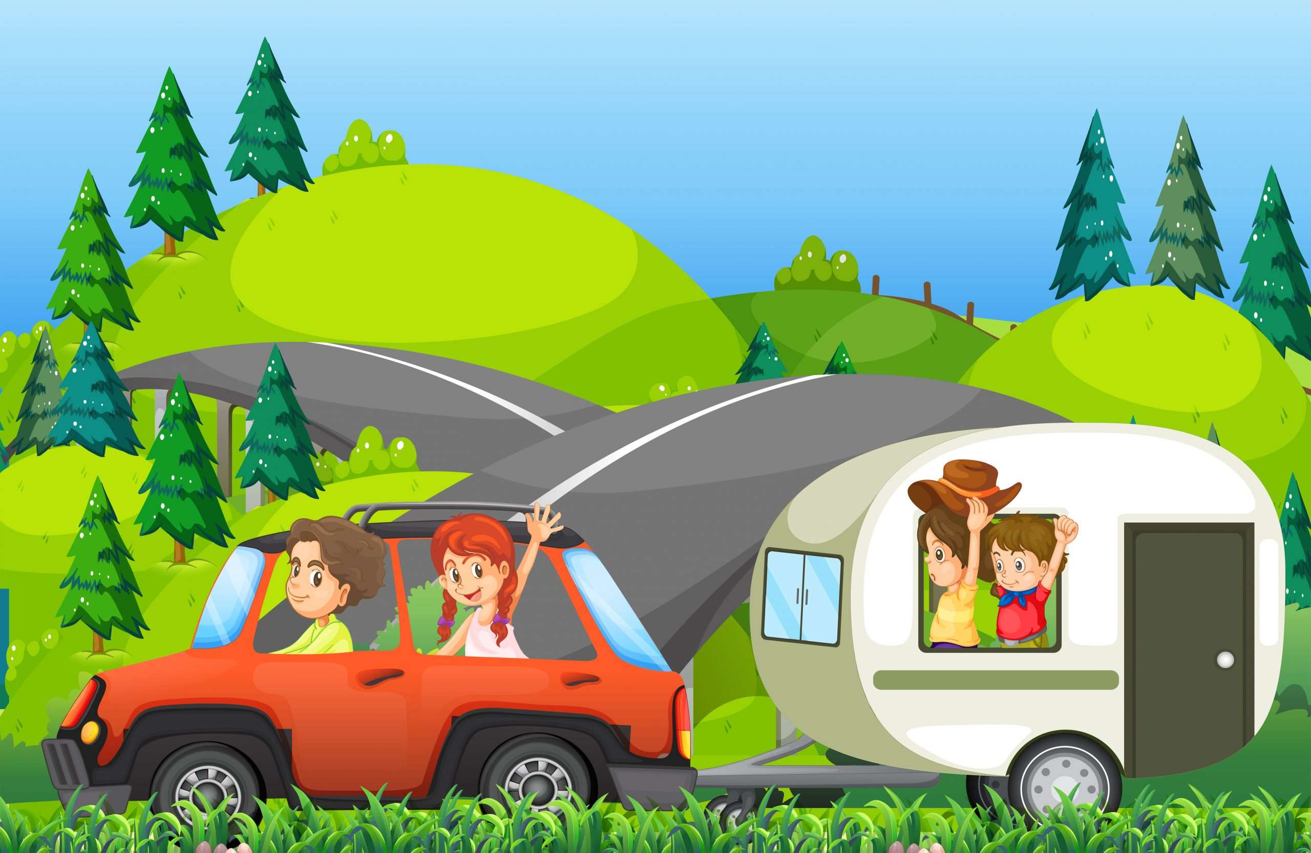 A family on road trip 359924 Vector Art at Vecteezy