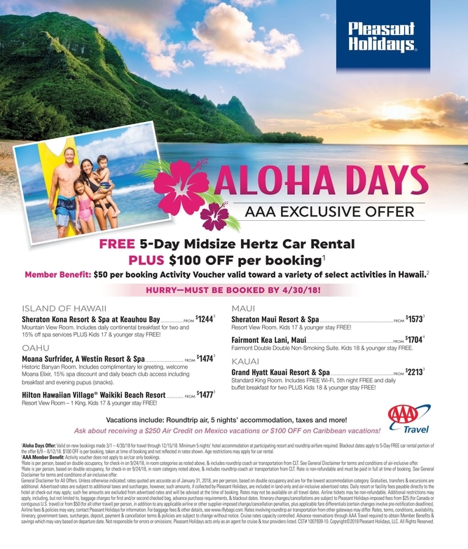 Aaa Travel Deals To Hawaii