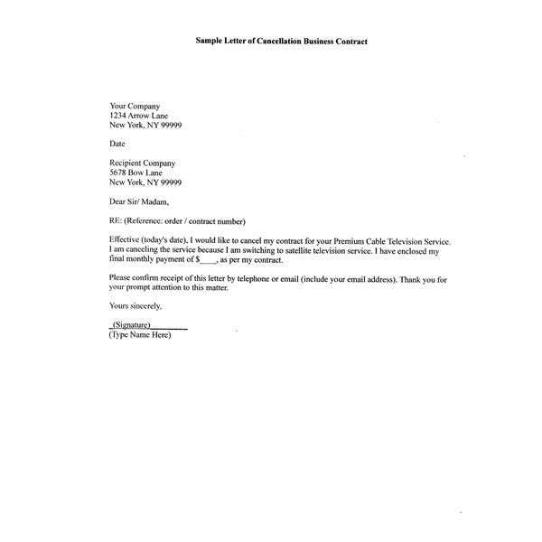 Cancellation Request Letter