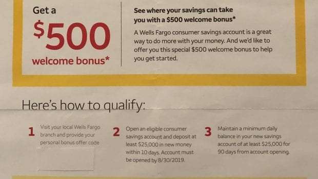 [Expired] [Targeted] Wells Fargo $500 Savings Account ...