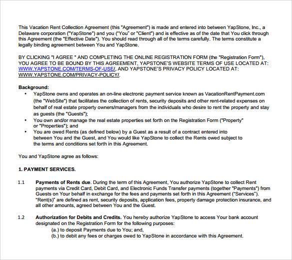FREE 8+ Sample Vacation Rental Agreement Templates in PDF ...