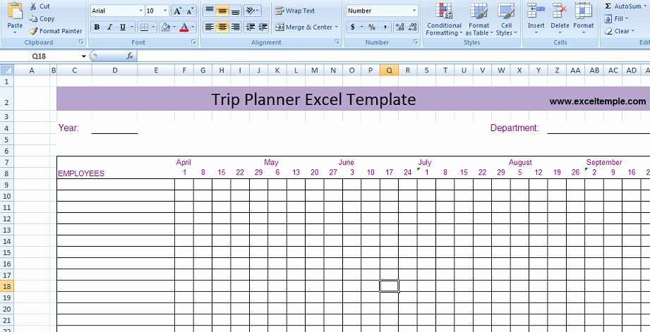 Trip Planner Template Excel Luxury Project Management ...