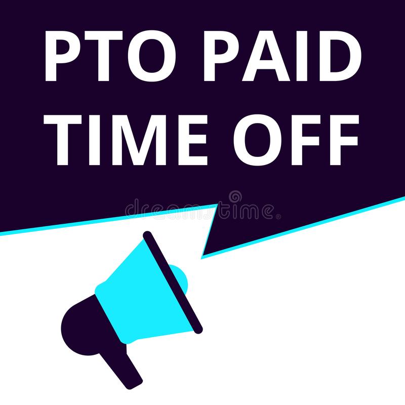 Word Writing Text Pto Paid Time Off Stock Illustration
